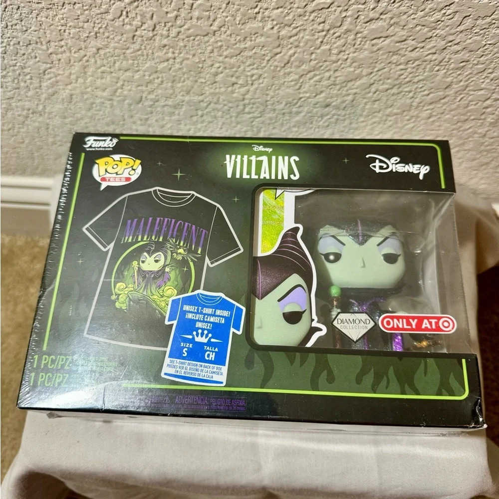 Funko Pop! Maleficent Diamond Editon Disney Villians Pop Tee Size Small New